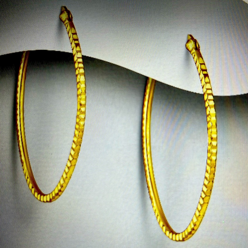 Gold-plated Hoop Earrings collection 925 Sterling Silver,plated with 14k